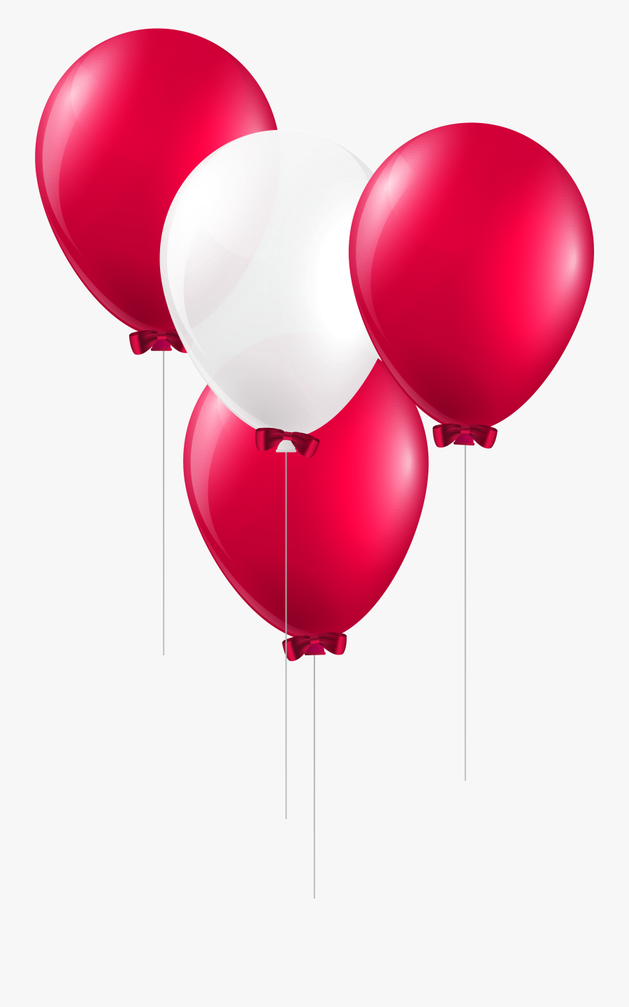 Red And White Balloons Png Clip Art Image - Red And White Balloons Transparent, Transparent Clipart