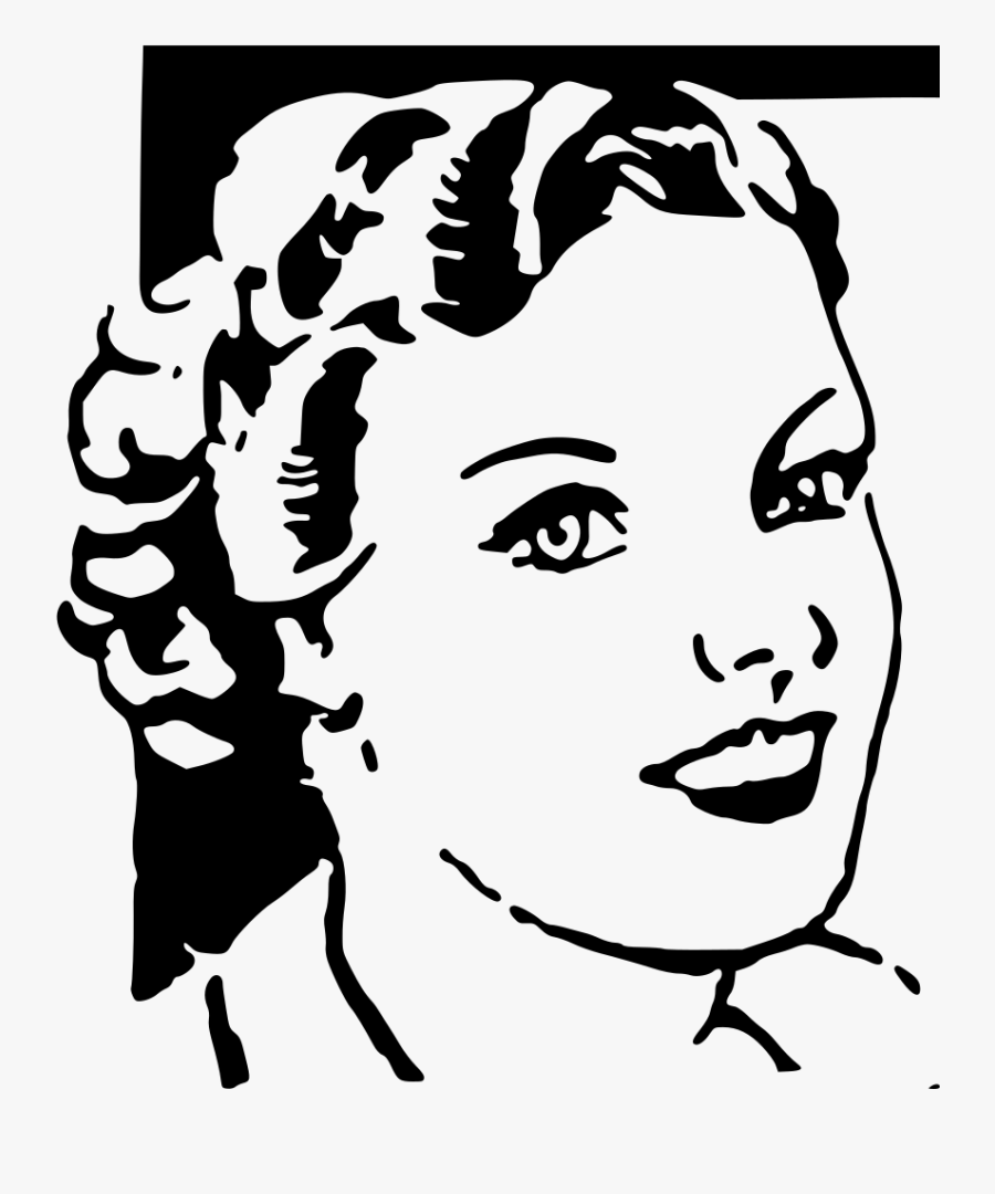 Girl Face Stamp - Illustration, Transparent Clipart