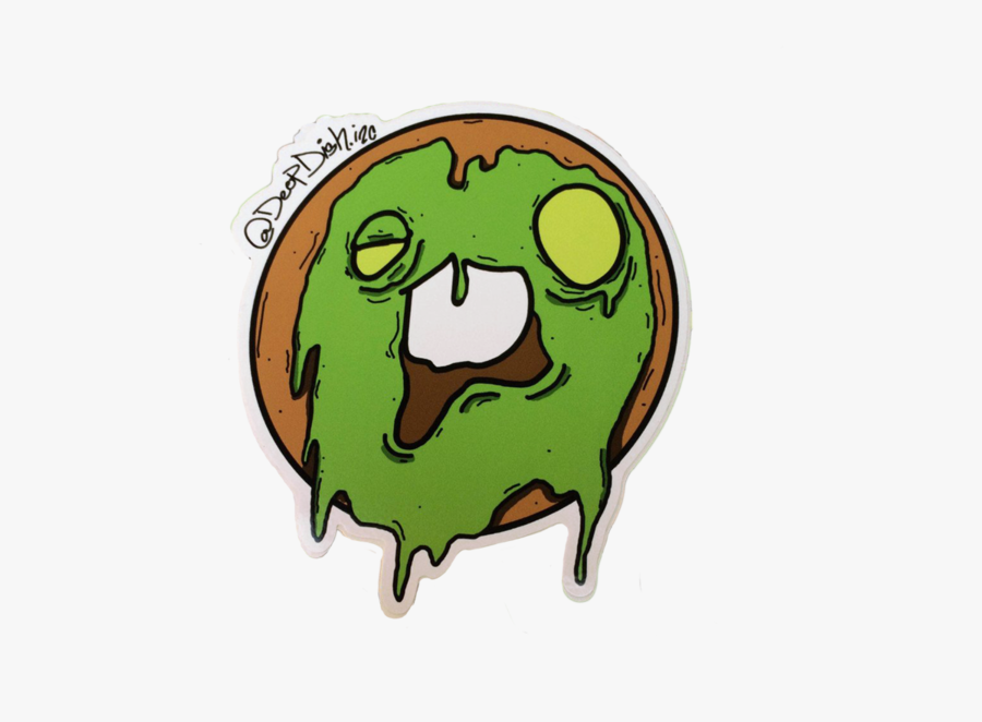 Zombie Donut Sticker - Zombie Donut, Transparent Clipart