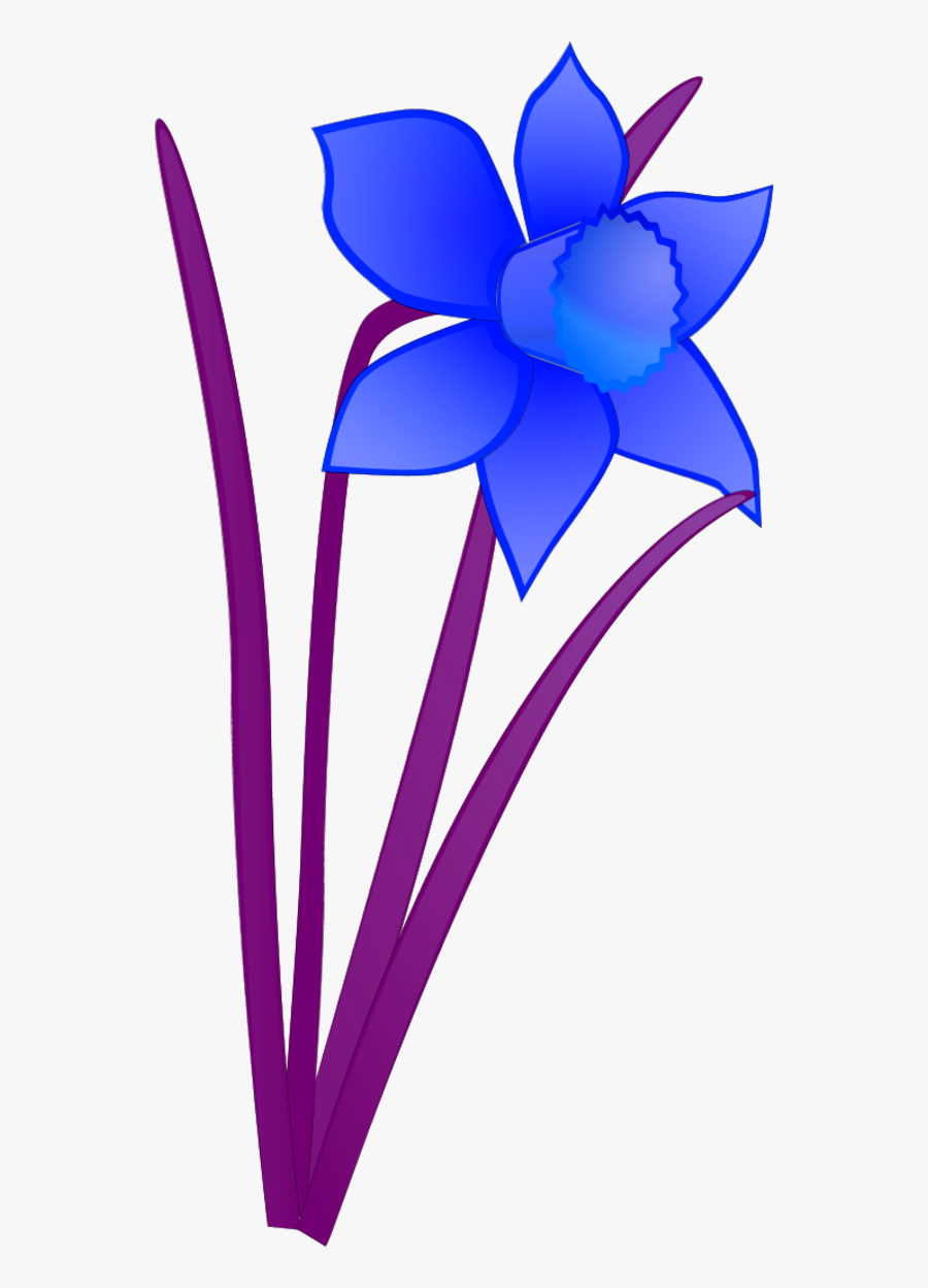 Vector Clip Art - Blue Daffodil Clip Art, Transparent Clipart