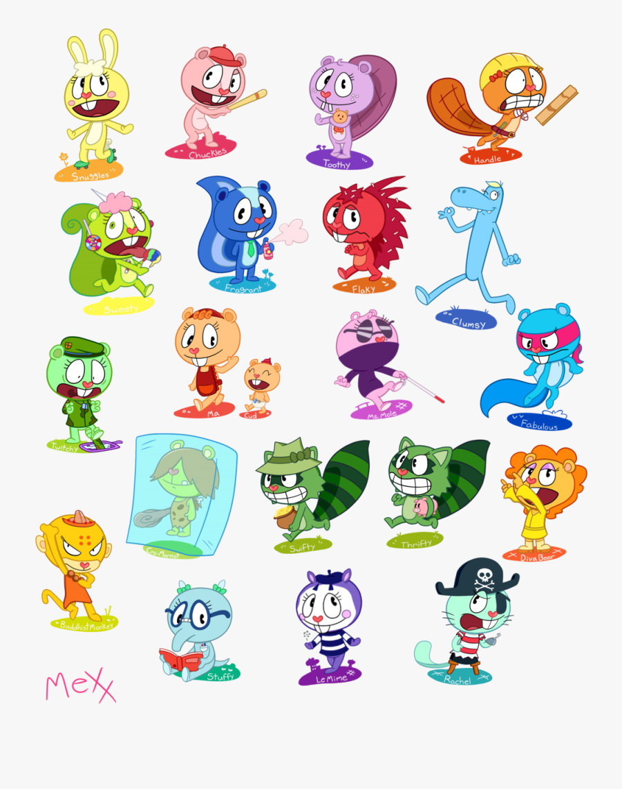 Happy Tree Friends Characters - Happy Tree Friends Characters Png, Transparent Clipart
