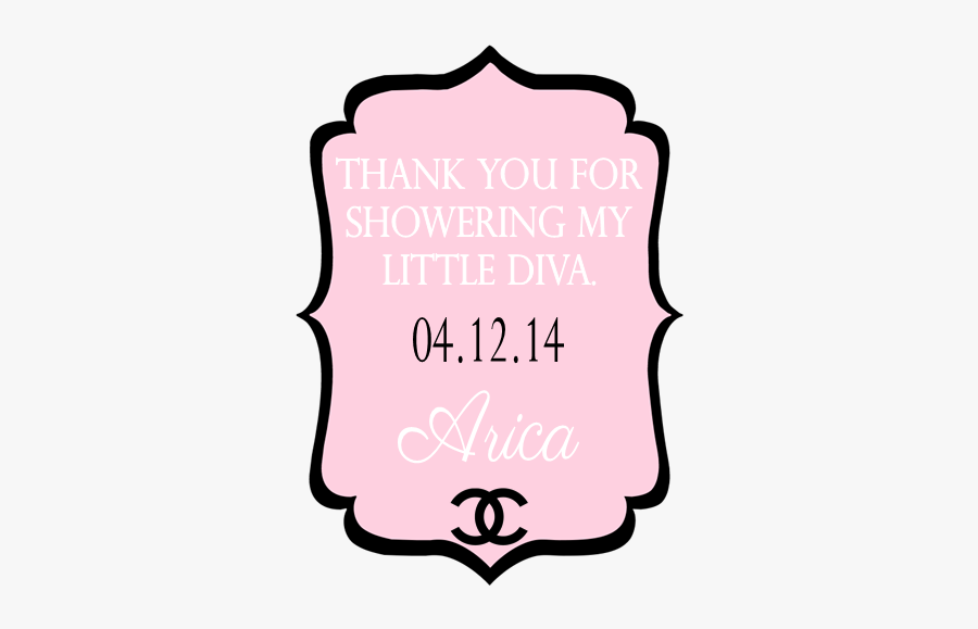 Pink And Black Chanel Baby Shower Invitations, Transparent Clipart