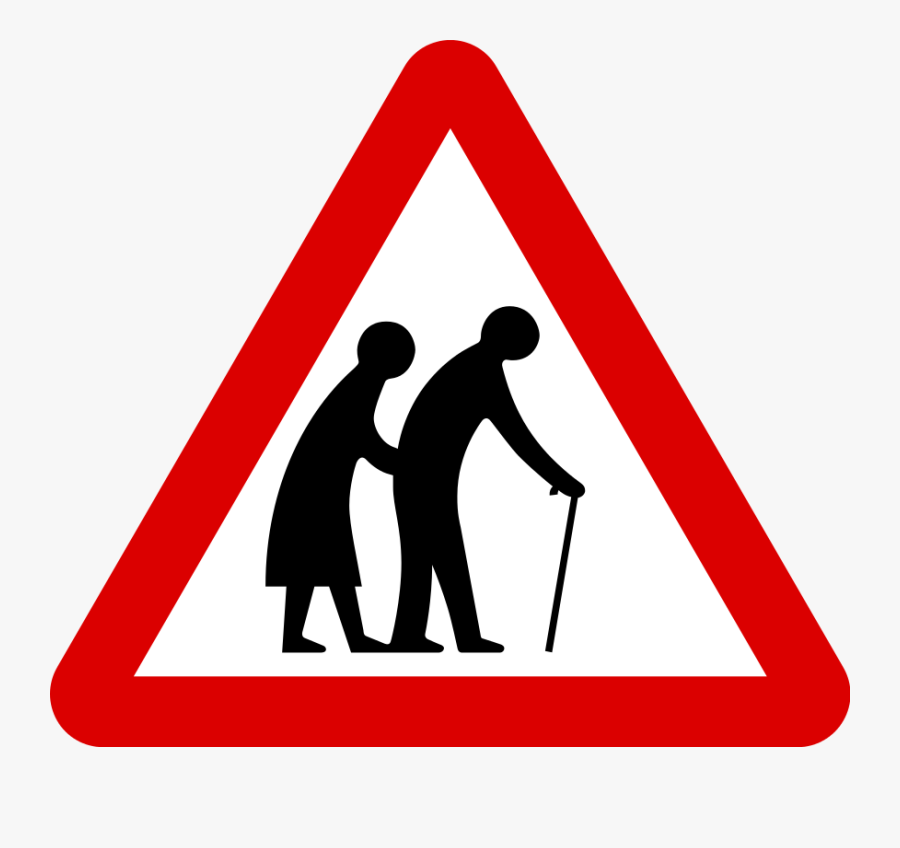 Singapore Road Signs - Old People Road Sign, Transparent Clipart