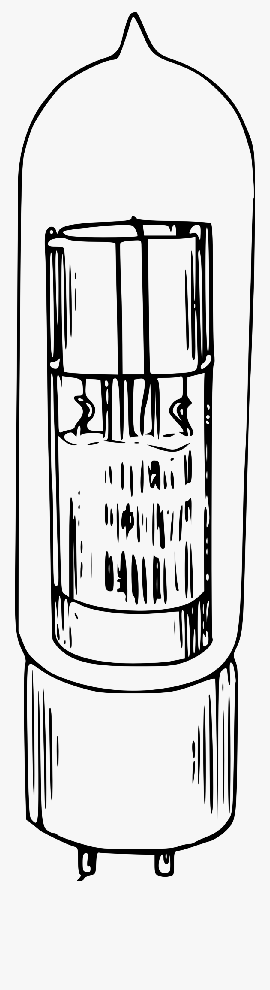Banner Freeuse Library Battery Clipart Tube Light - Sketch Of Vacuum Tube, Transparent Clipart