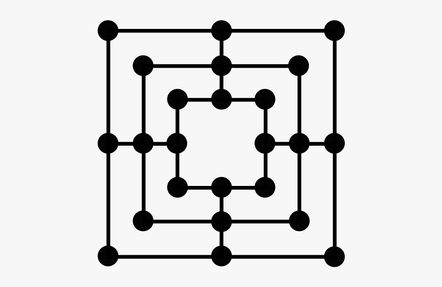 Nine Men& - Morris Board Game, Transparent Clipart