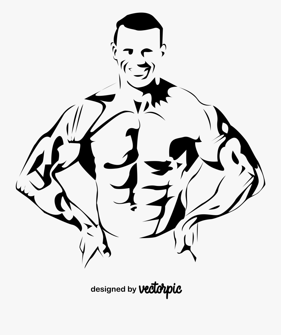 Body Builder Men Png Vector, Transparent Clipart