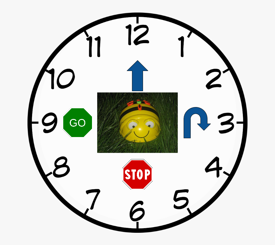 Bee-bot The Clock - 12 45 O Clock, Transparent Clipart