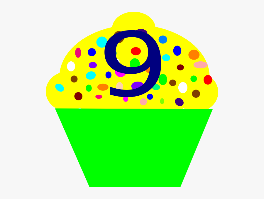 Cupcake 9 Clip Art - Cupcake Clipart With Number 4, Transparent Clipart