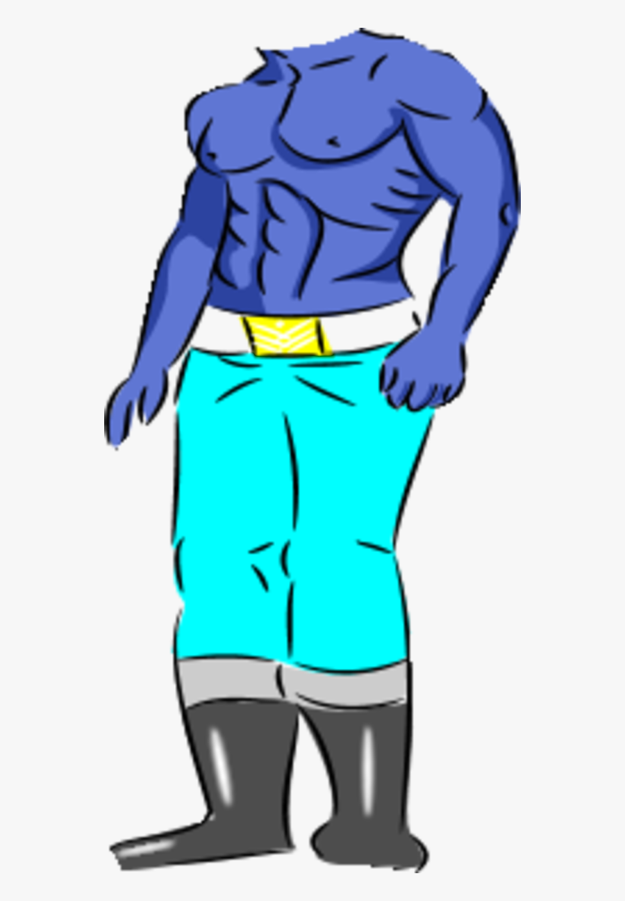 Body Builder Wearing Pants - Body Without Head Cartoon, Transparent Clipart
