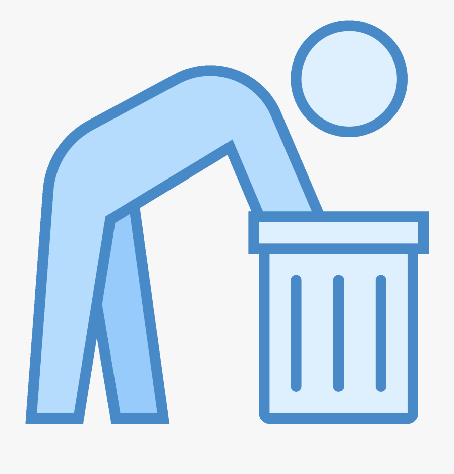 It"s A Figure Of A Man Leaning Over Into A Garbage, Transparent Clipart