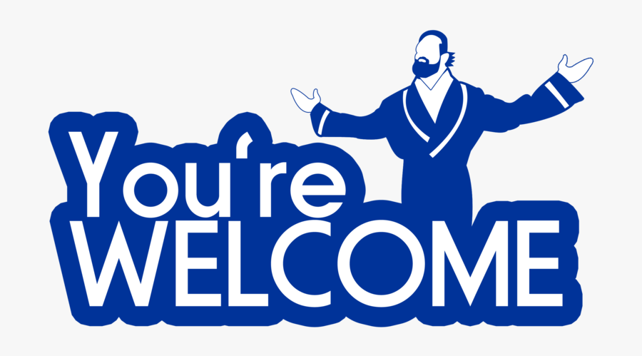 You Re Welcome Blue Text Logo Font Human Behavior - Wwe Damien Sandow Logo, Transparent Clipart