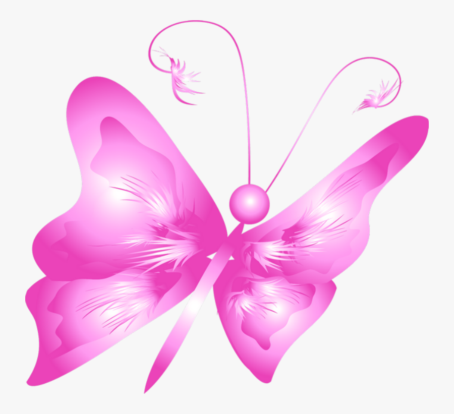 Free Clipart Of Flowers And Butterflies - Mariposa Fucsia Png, Transparent Clipart