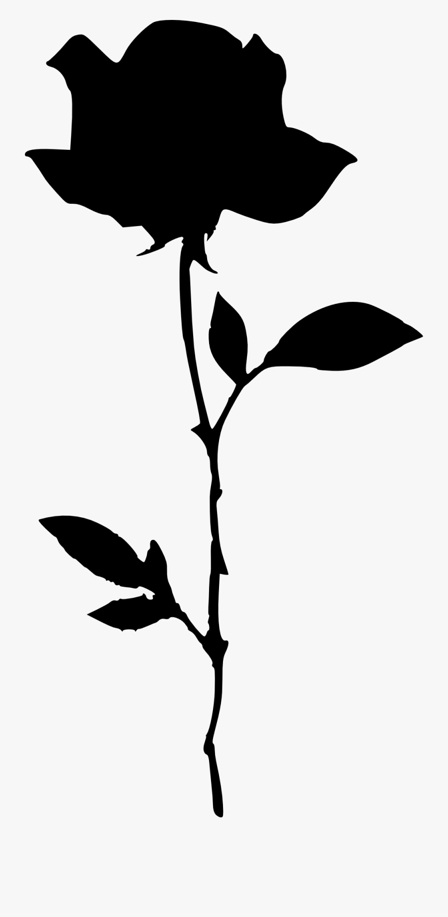 Rose Silhouette No Background, Transparent Clipart