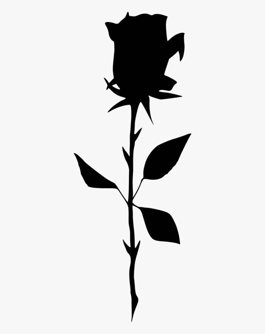 Silhouette Clipart Rose - Black And White Rose Clipart, Transparent Clipart