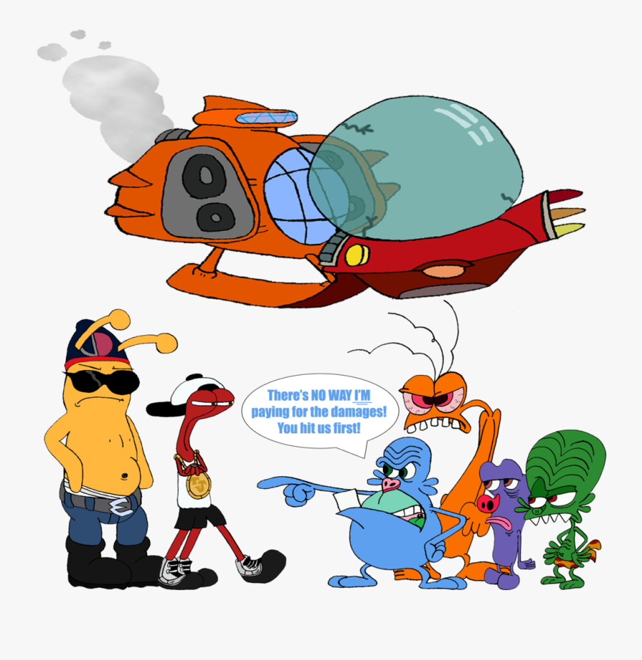 Six Aliens, Two Busted Spaceships By The Man Of Tomorrow - Cartoon, Transparent Clipart