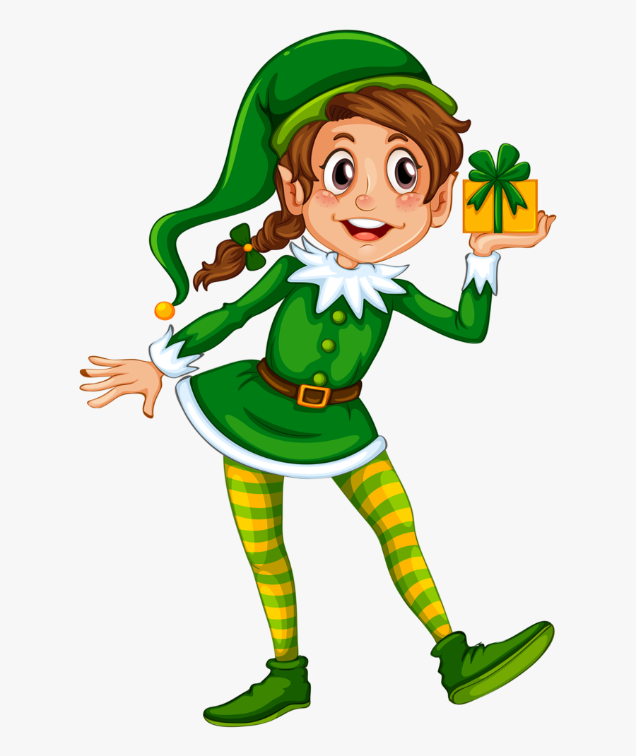 Unique toilet paper storage holder Christmas Elf With Present , Free Transparent Clipart - ClipartKey
