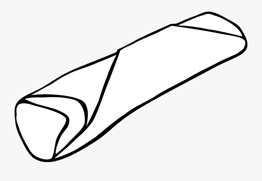 Black And White Burrito Clip Art, Transparent Clipart