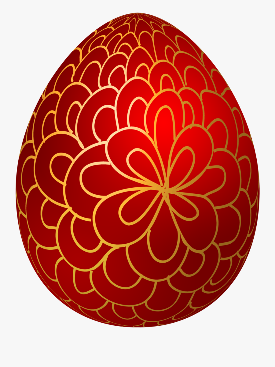 Red Decorative Easter Egg Png Clip Art Banner Stock - Easter Egg, Transparent Clipart