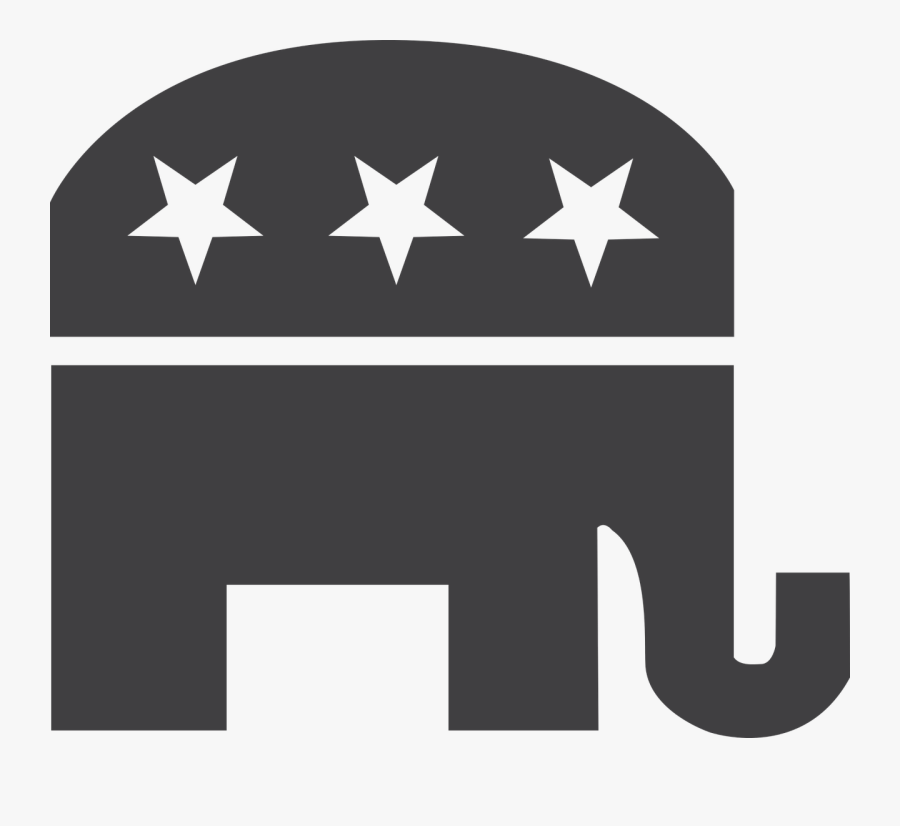 Kentucky Republican Party Flag Of The United States - Republican Elephant Black And White, Transparent Clipart