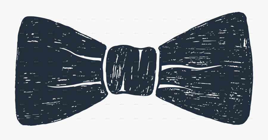 Transparent White Mustache Png - Bow Tie Black Drawn, Transparent Clipart