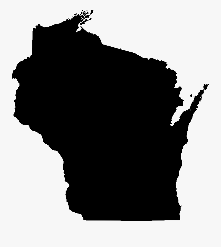Clipart - - Black State Of Wisconsin, Transparent Clipart