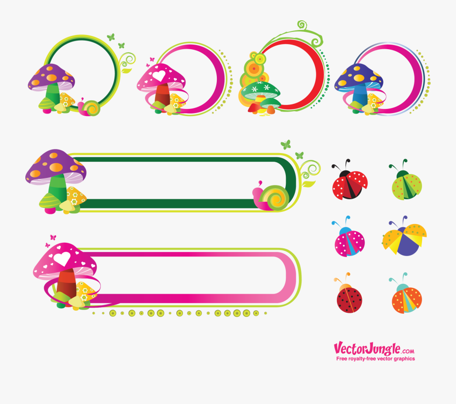 Mushroom Clipart Frame, Transparent Clipart