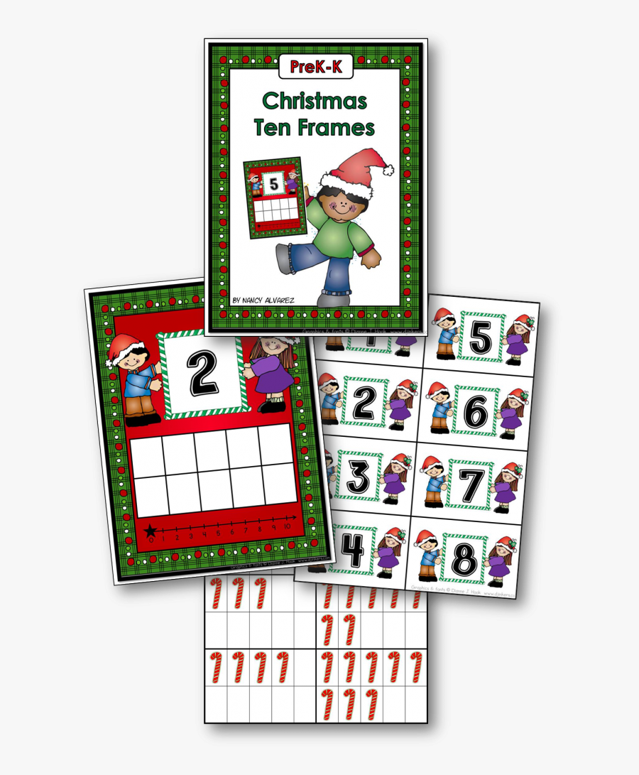 Christmas Ten Frame Freebie - Cartoon, Transparent Clipart