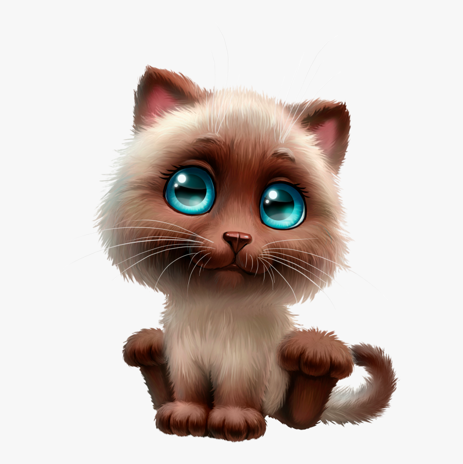 To Medium-sized - Siamese Cat Cartoon Cute, Transparent Clipart