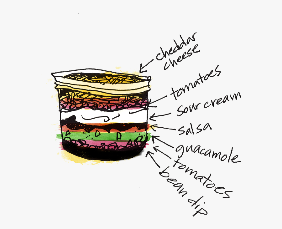 7 Layer Dip Individual Portions - 7 Layer Dip Cartoon, Transparent Clipart