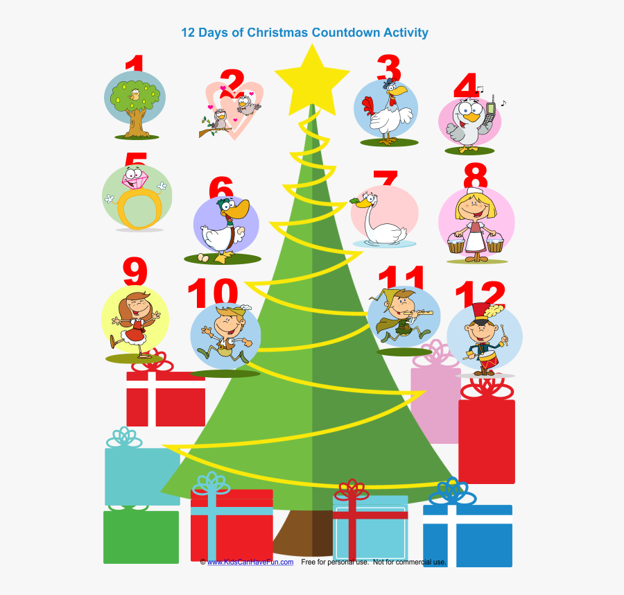 Transparent 12 Days Of Christmas Png - Twelve Days Of Christmas Maths, Transparent Clipart