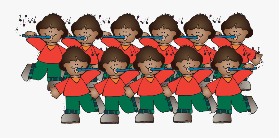Eleven Pipers Piping - Cartoon, Transparent Clipart