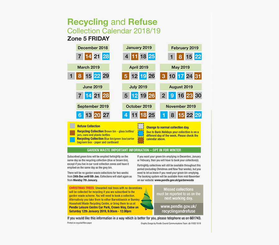 Bin Collection Timetable Pendle , Free Transparent Clipart ClipartKey