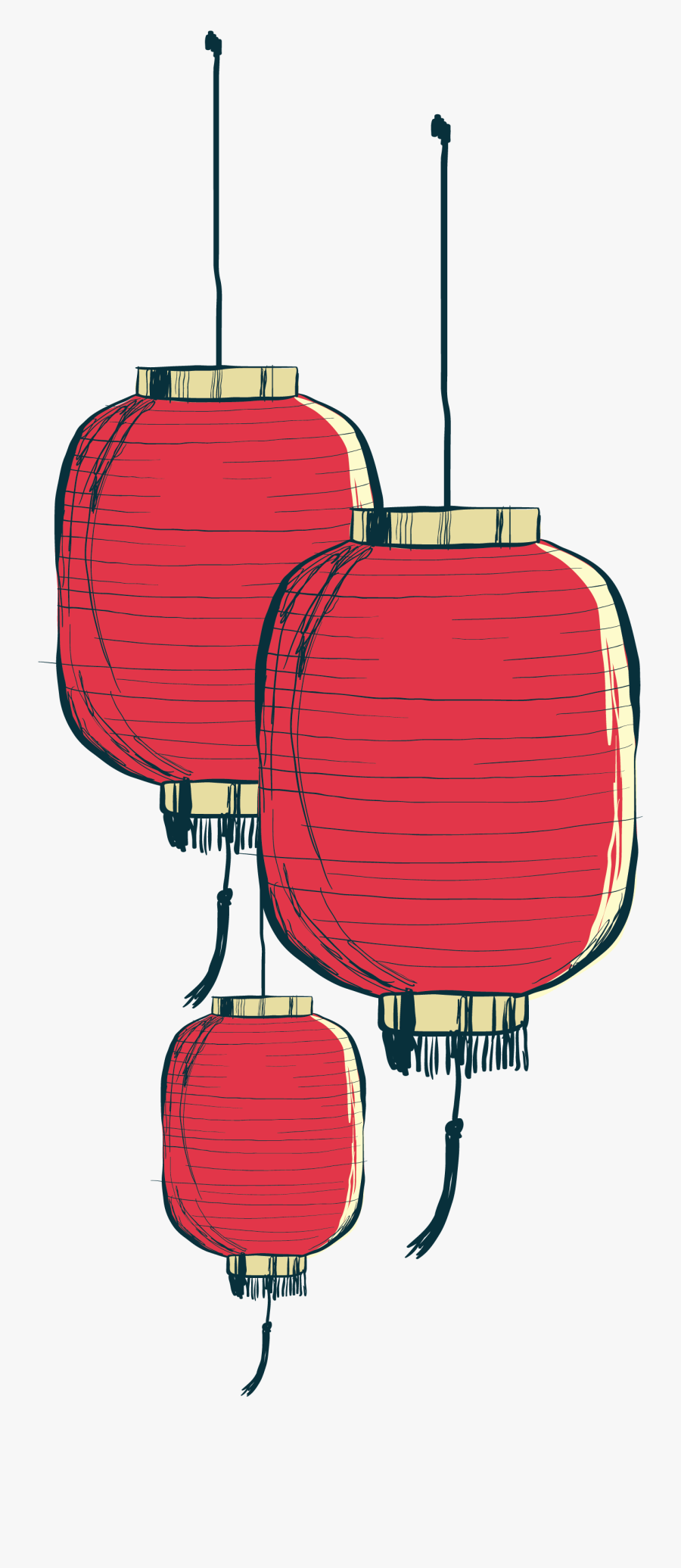 Paper Lantern Painted Chinese Transprent Png Free - Chinese Lantern Drawing, Transparent Clipart