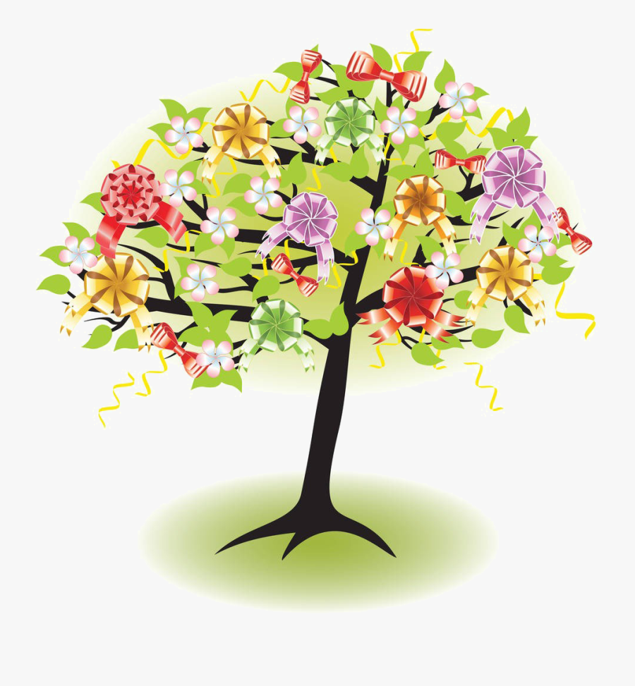 Tree Photography Clip Art - Tree Flower Cartoon Png, Transparent Clipart