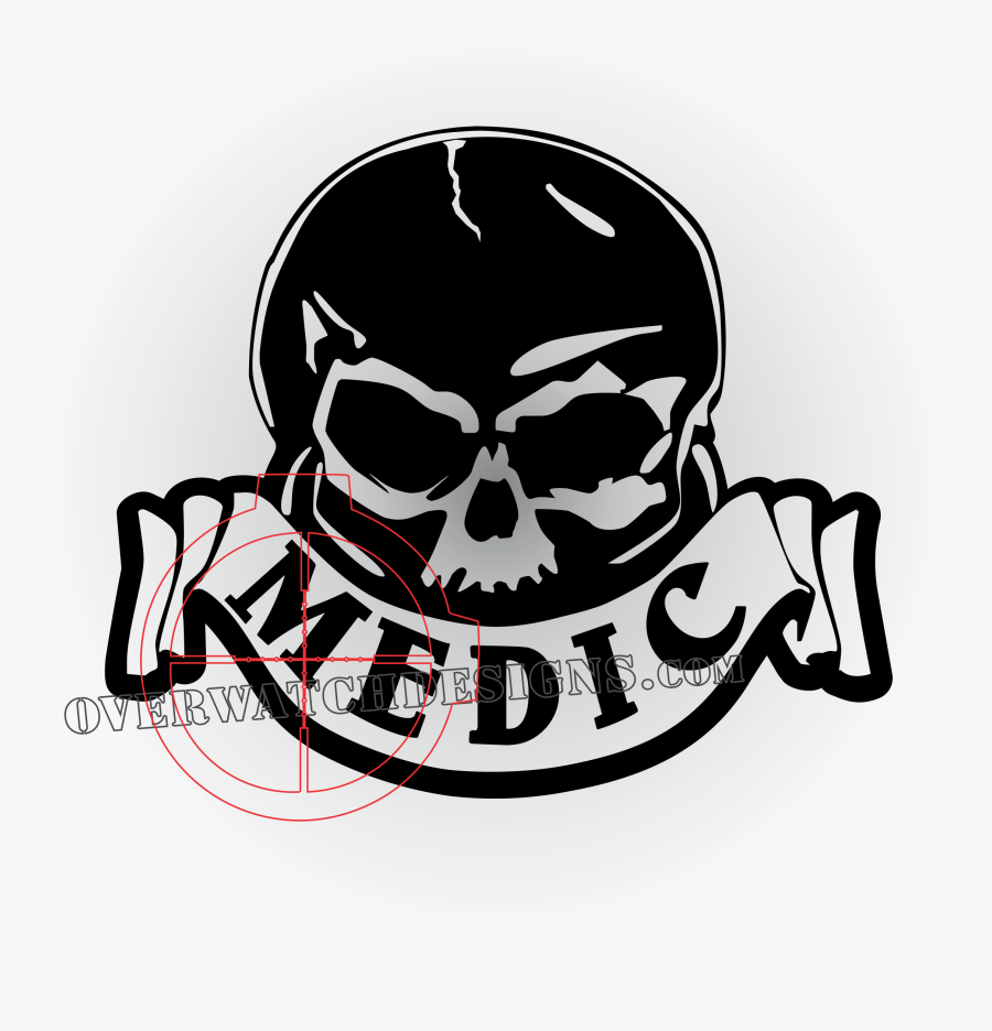 Medic Decal Skull- - Skull, Transparent Clipart