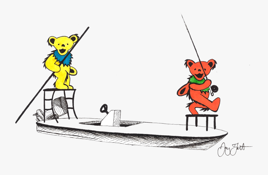 Grateful Dead And Inspiration Jaybo Art - Grateful Dead Bear Fishing, Transparent Clipart