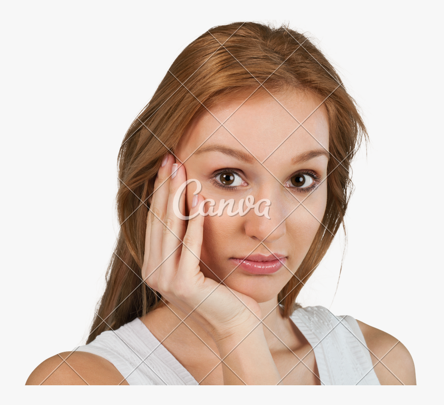 Clip Art Resting Chin On Hand - Erythrose Gesicht, Transparent Clipart