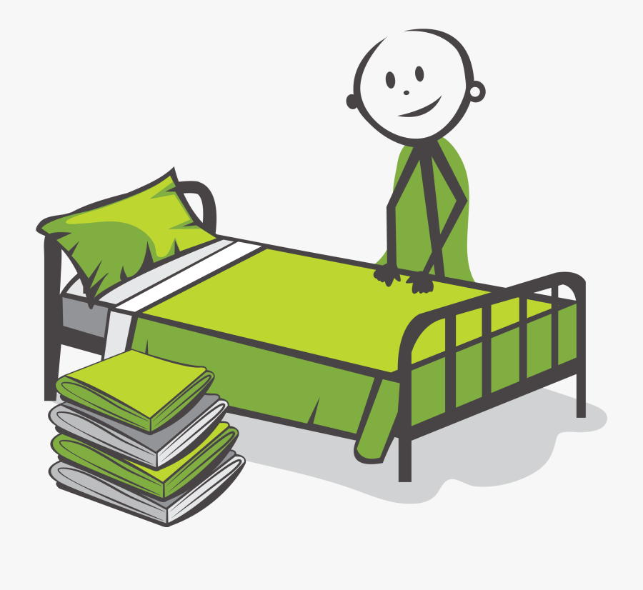 Clipart Bed Green Bed - Cartoon, Transparent Clipart