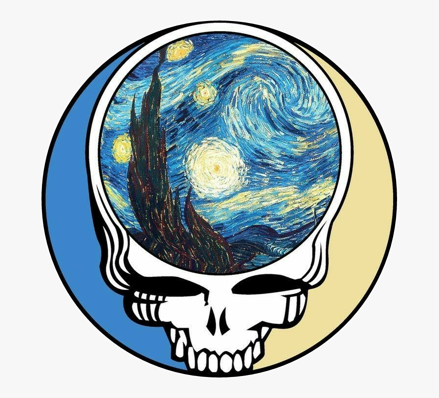 #stealie #gratefuldead #vangogh #hippiespirit #hippiechick - Van Gogh Starry Night With Marker, Transparent Clipart