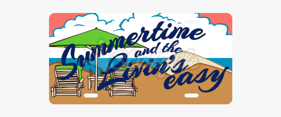 First Day Of Summer Summertime Aluminum License Plate - Graphic Design, Transparent Clipart