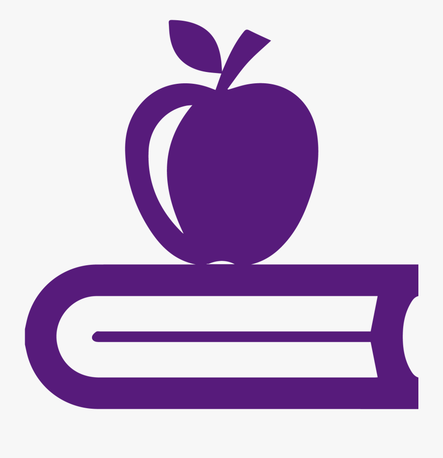 Book And Apple Silhouette, Transparent Clipart