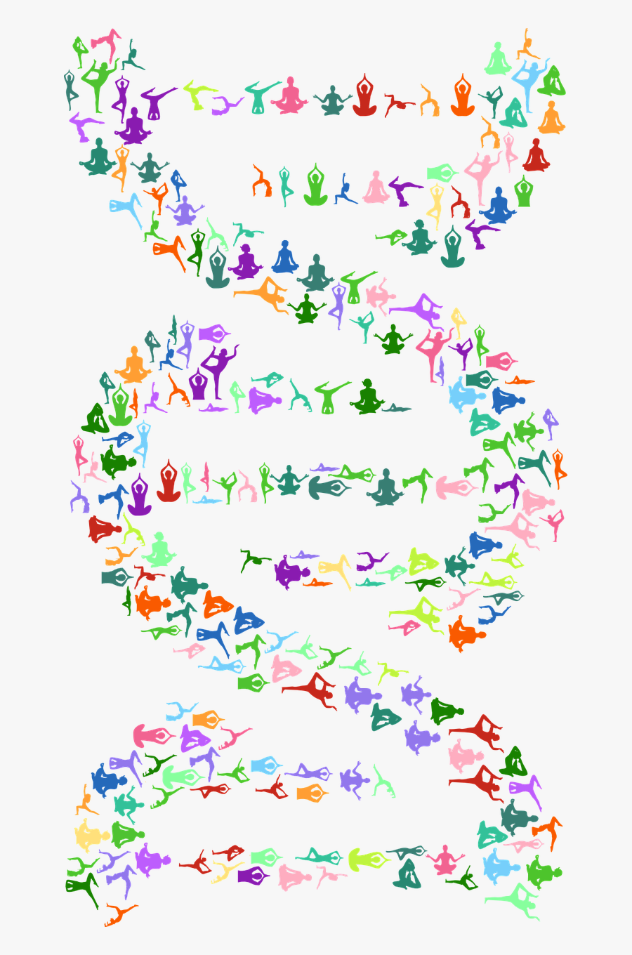 Dna Strand Comprised Of People - Dna Black And White Clipart, Transparent Clipart