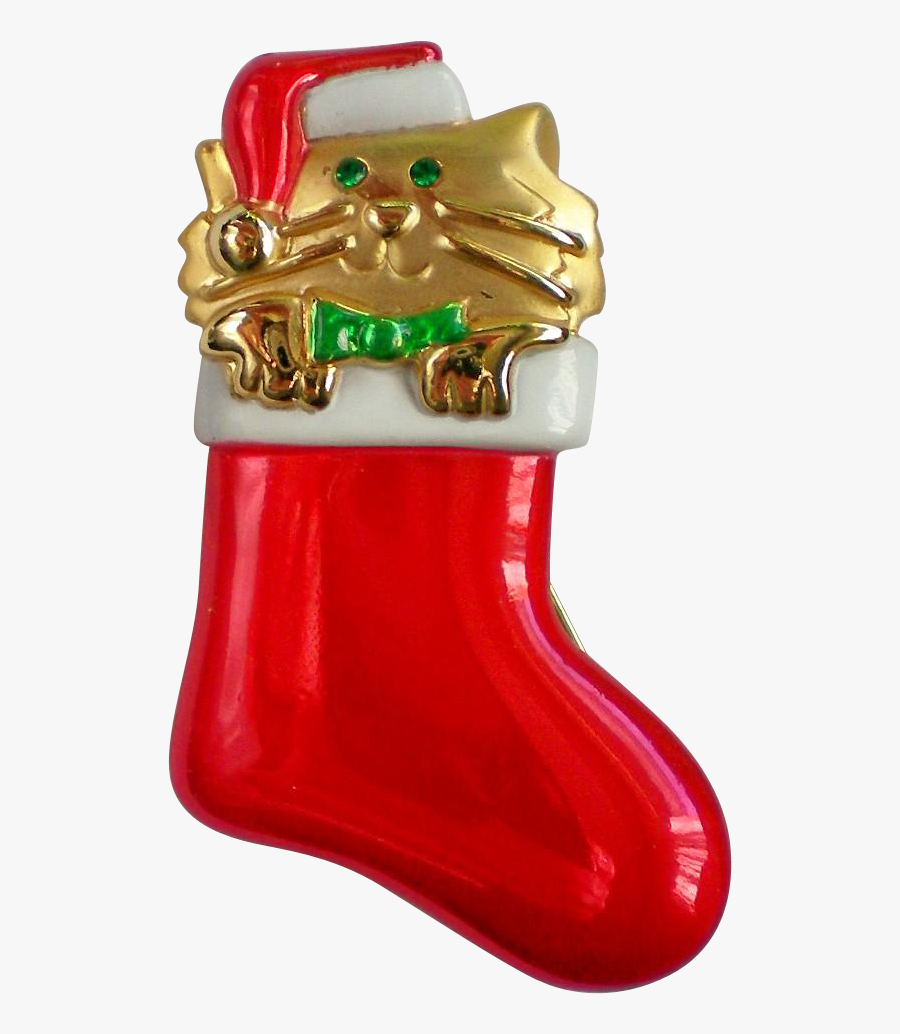 Clip Art Or Cat In A - Christmas Stocking, Transparent Clipart