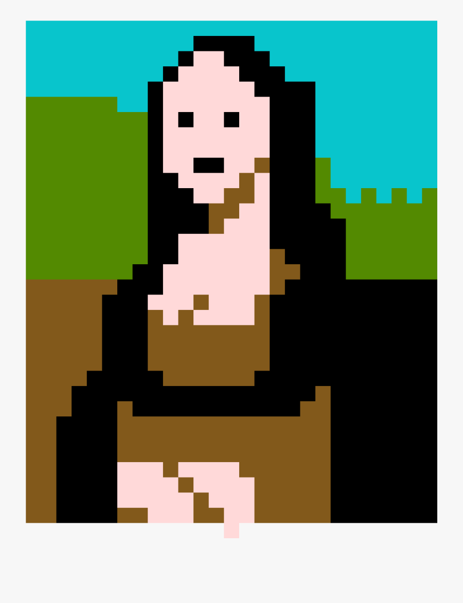 Pixel Art Monalisa, Transparent Clipart