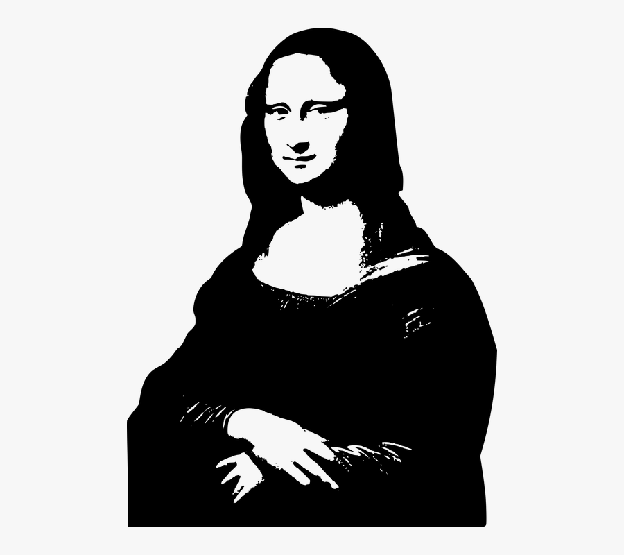 The Joconde, Vinci, Louvre, Artwork, Famous - Mona Lisa Black White, Transparent Clipart