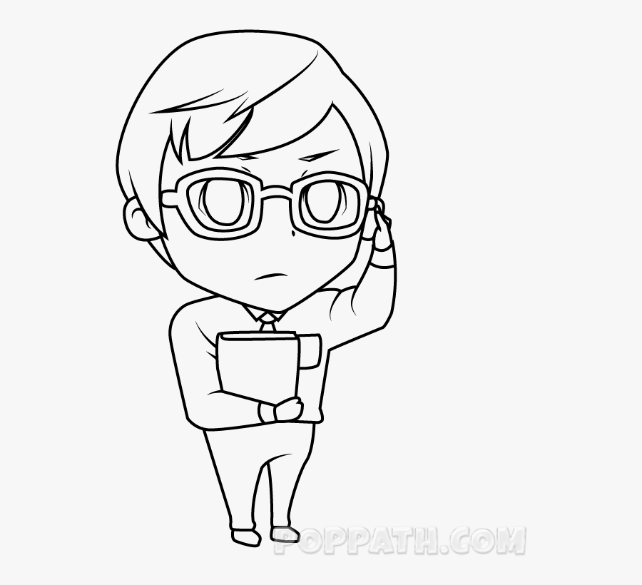 Finally The Mr Nerd Drawing - Nerd Chibi, Transparent Clipart
