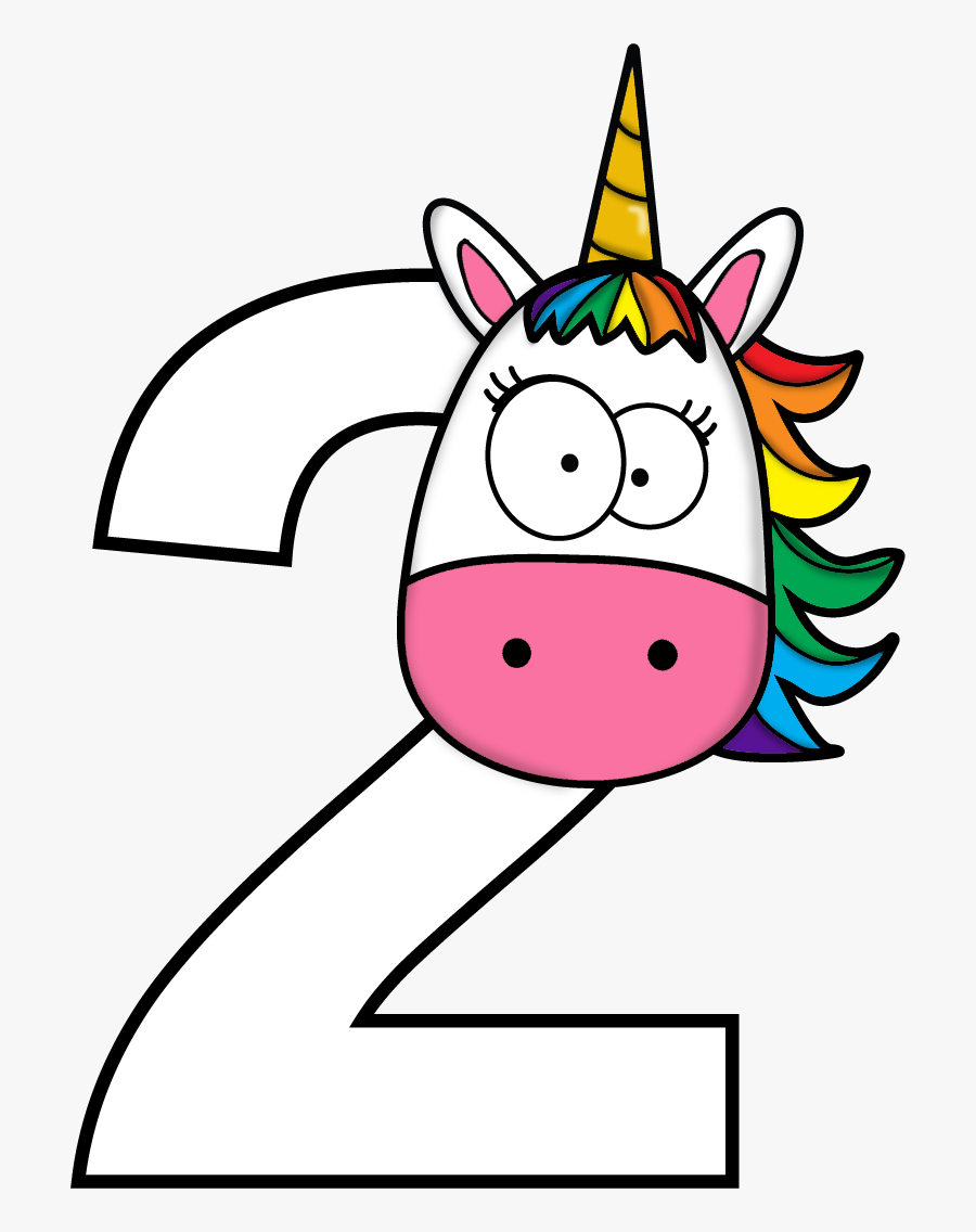 Unicornios Con Numeros - Unicorn Numbers, Transparent Clipart
