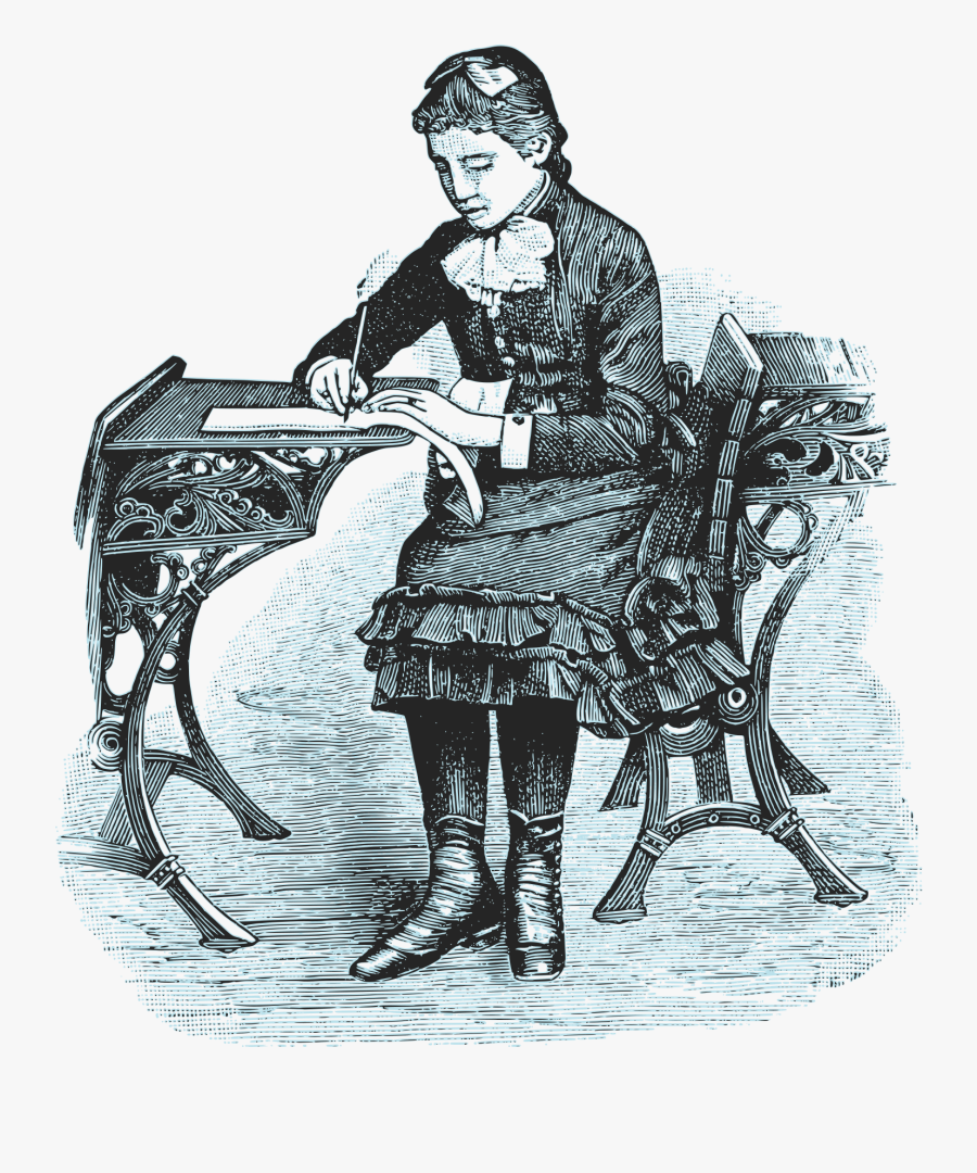 This Free Icons Png Design Of Girl At School - Victorian School Girl Drawing, Transparent Clipart