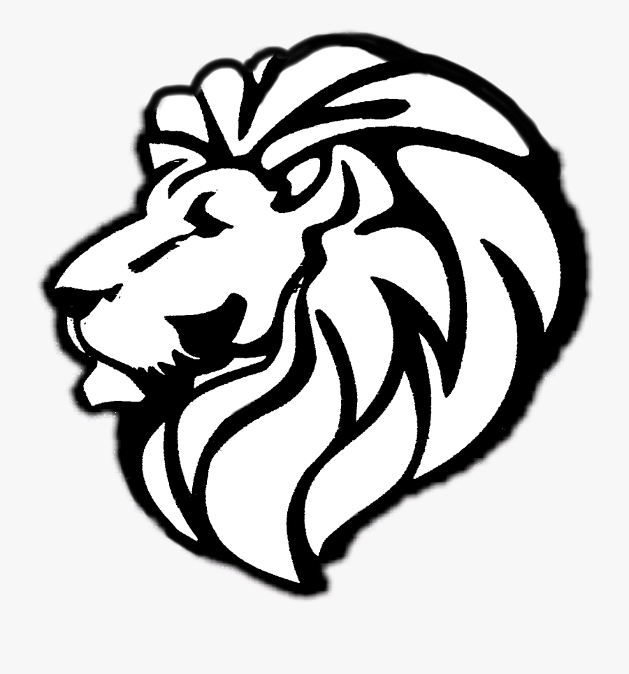 Lion Animals Petsandanimals Animal Lions Wild Blackandw - Lion Face Line Art, Transparent Clipart