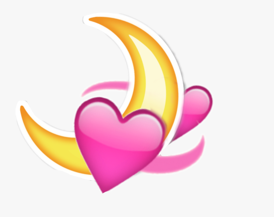 Transparent Swingset Clipart - Heart And Moon Emoji, Transparent Clipart